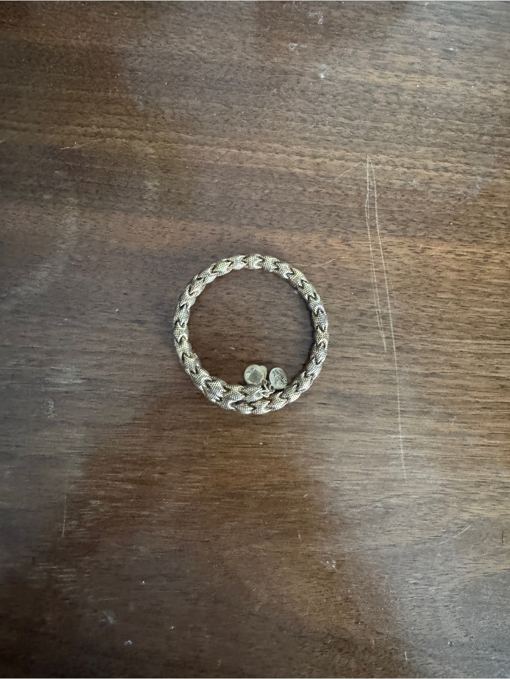 Alex and Ani Braided Gold-Tone Charm Bangle